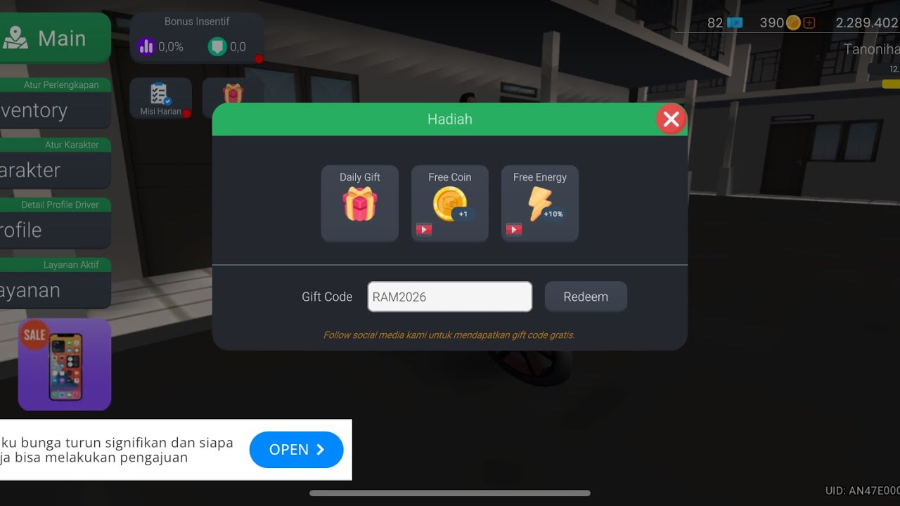 Bagi Bagi Kode Redeem Ojol The Game Terbaru