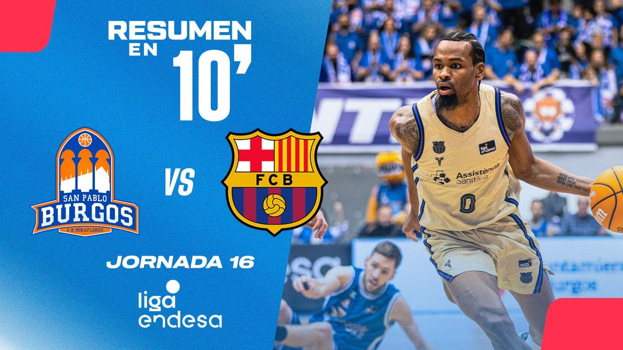 🏀 Resumen en 10': San Pablo Burgos vs Barcelona - Jornada 16 Liga Endesa 2025