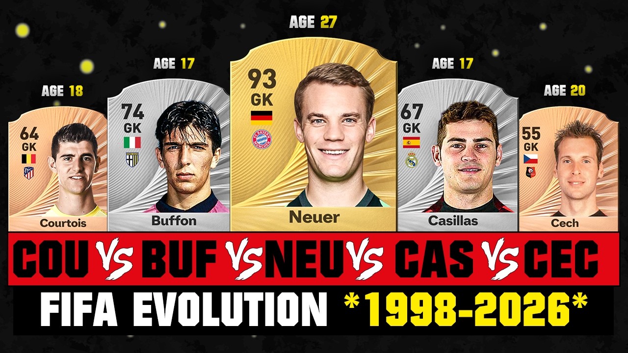 Neuer VS Buffon VS Casillas VS Courtois VS Cech FIFA EVOLUTION! 😔💔 FIFA 98 - FIFA 26