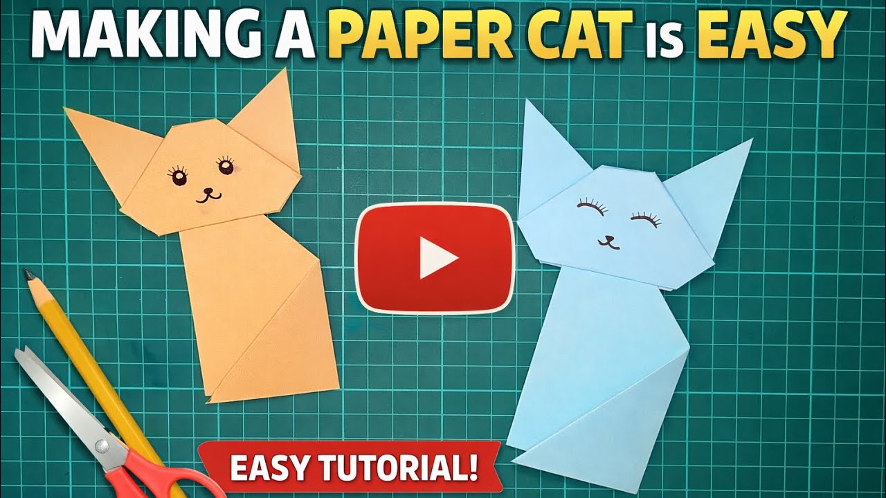 CUTE ORIGAMI CAT | MAKING A CAT EASY