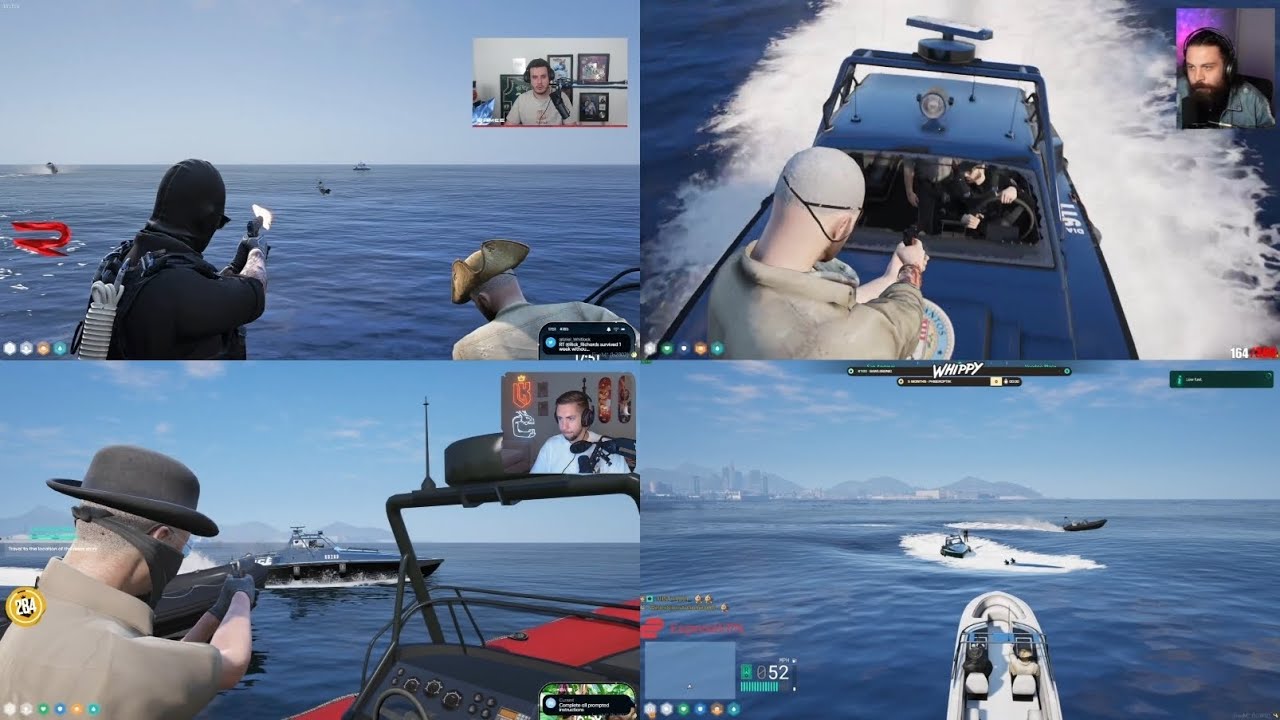 CG x BBMC Have a Shootout With Cops In Boats (Multi POV) | NoPixel 4.0 GTA RP
