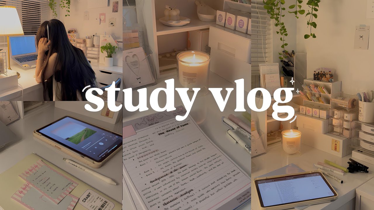 STUDY VLOG |   4:30am, being productive day, studying, new stickers, motivation ˚ ༘