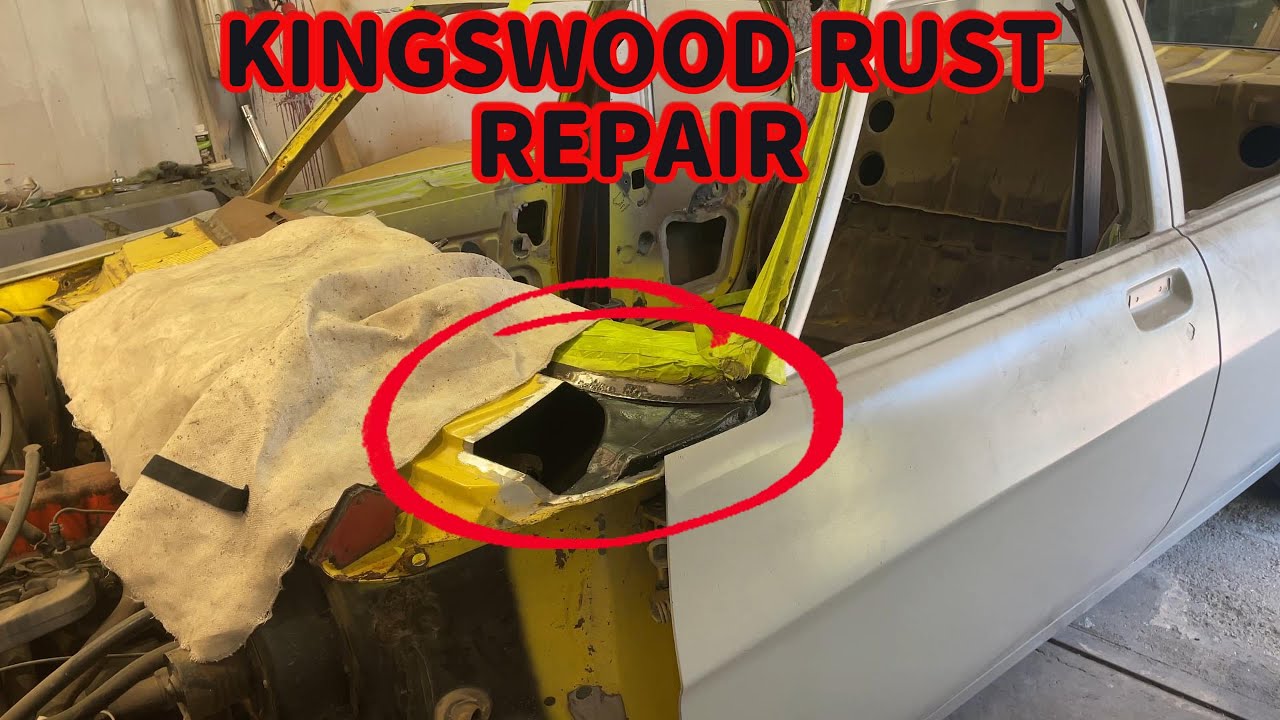 Holden Kingswood 'budget' body restoration. Final rust repair and filler work