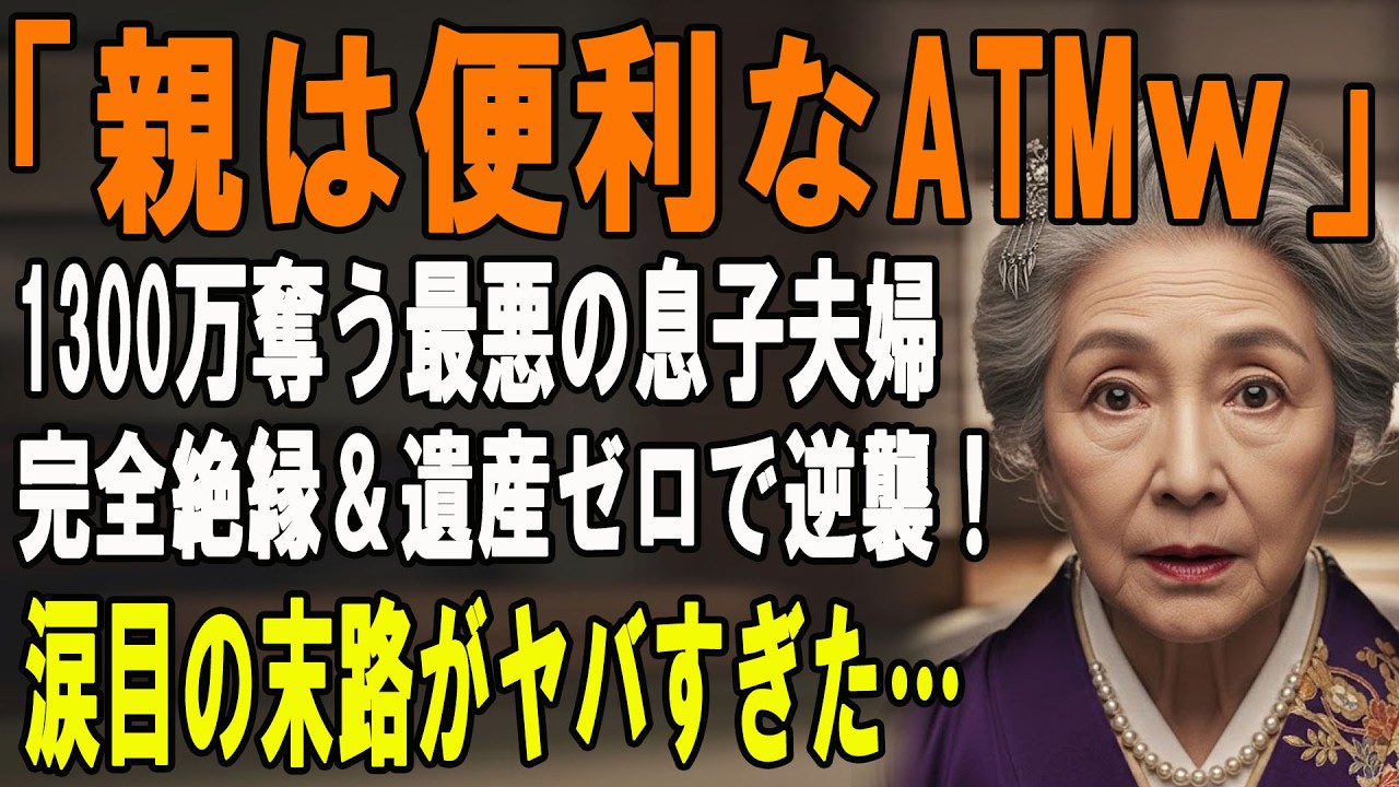 「親は都合のいいATMｗ」老後資金1300万を搾取する息子夫婦。62歳母が遺産ゼロ＆完全絶縁で逆襲した結果…衝撃の結末！【シニアライフ】【60代以上の方へ】