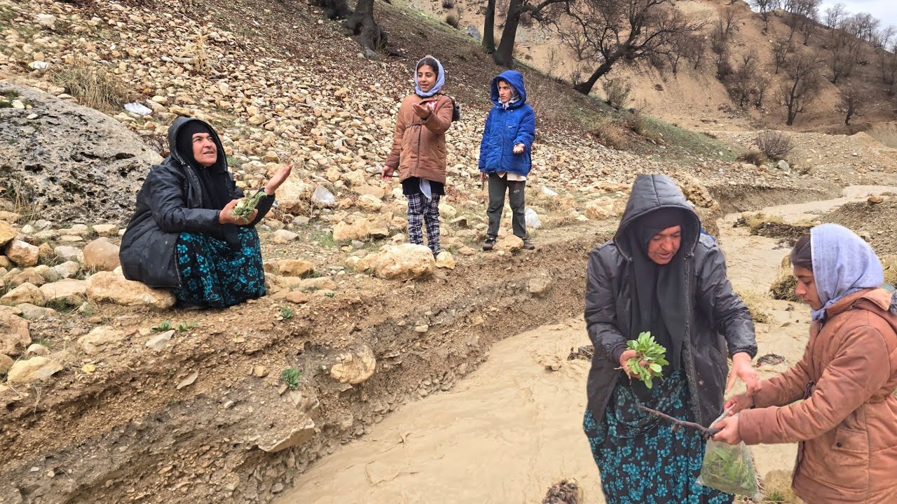 Grandma's challenging journey in a blizzard to harvest edible plants!!