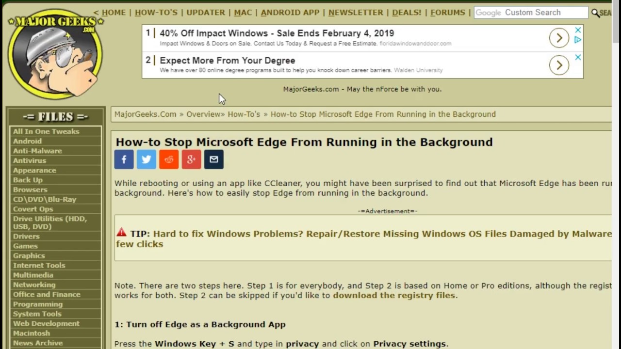 How to Stop Microsoft Edge From Running in the Background