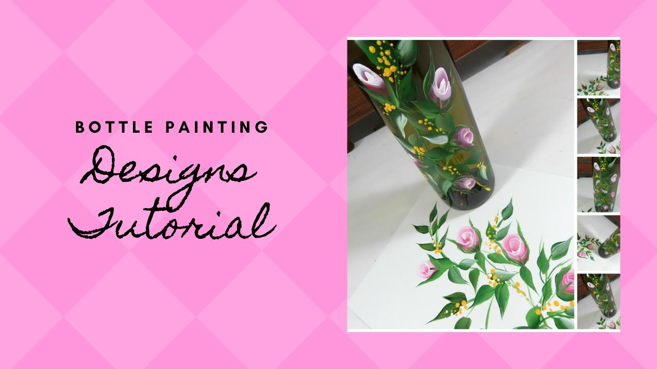 BOTTLE PAINTING DESIGNS TUTORIAL | Wine Bottle Crafts | Beginners | Aressa1 | 2020
