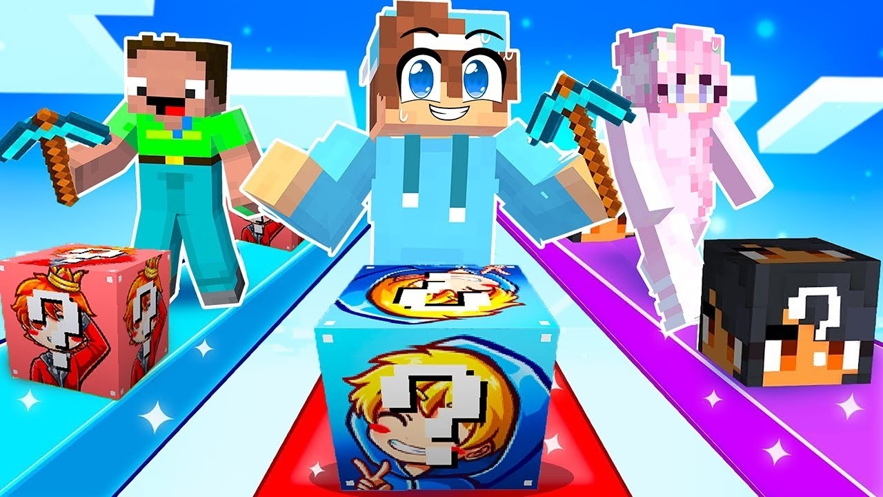 UKRI vs SEMLAKI LUCKY BLOCK RACE in Minecraft