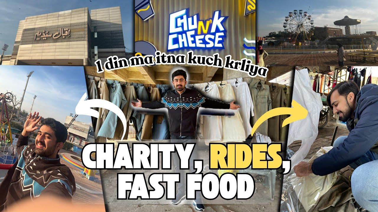 Day start with best charity | achanak plan change hogaya | Funland pohanch kinka sath | Babar vlog