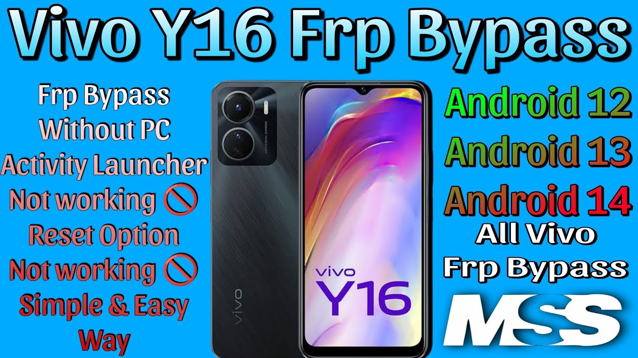Vivo Y16 Frp Bypass Android 12 2024 | Vivo Y16 Frp Bypass Reset Not working 🚫 | Vivo Y16 Frp Bypass