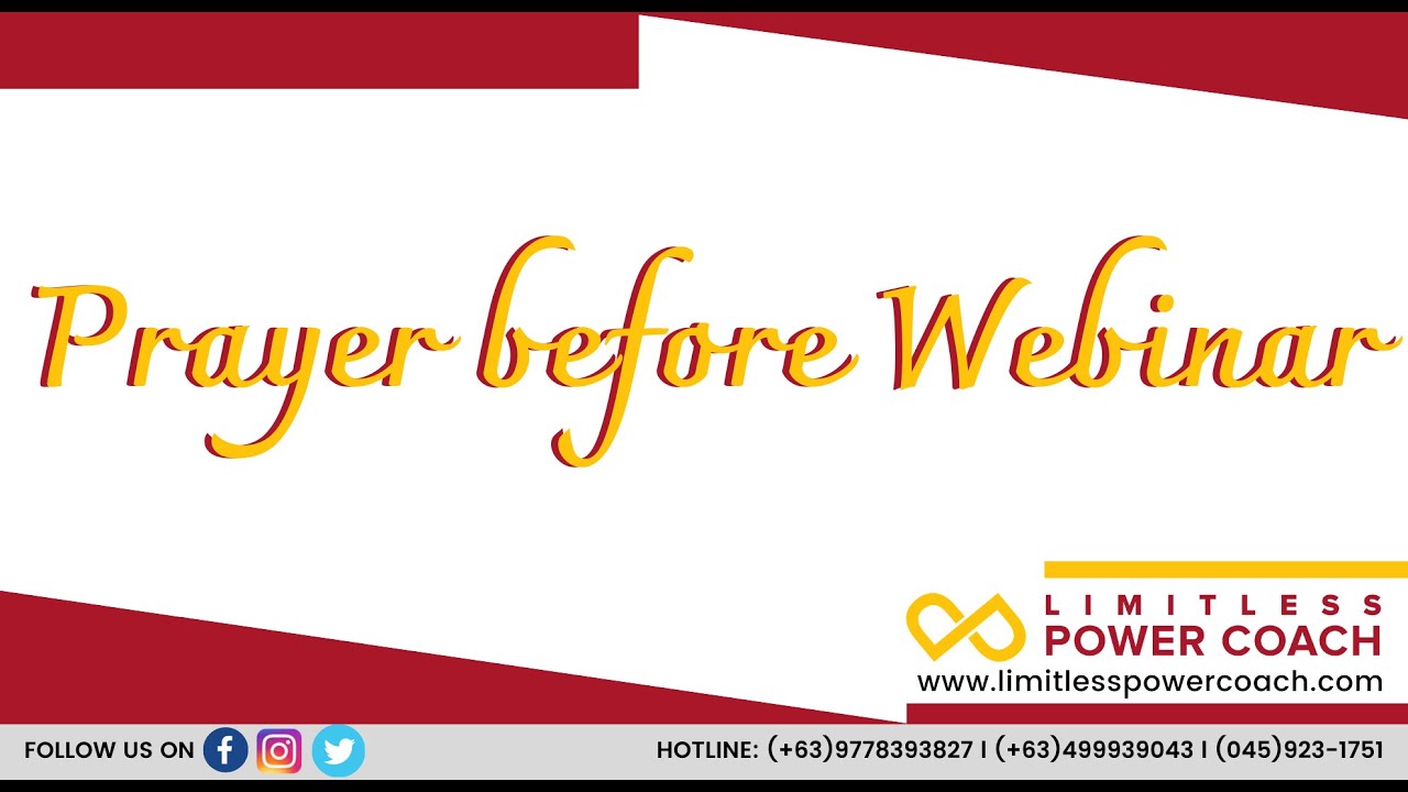 Prayer before Webinar : Online Training  Limitless Power Coach
