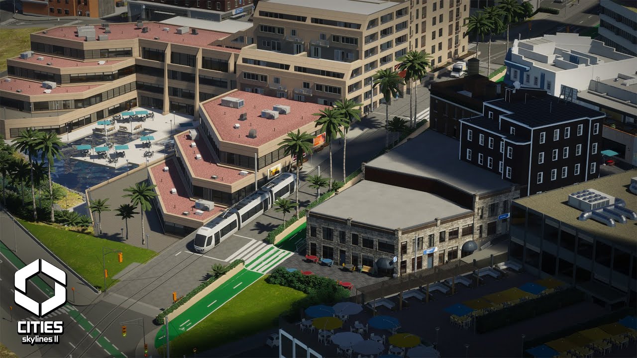Light Rail, Bikes and Pedestrian Friendly Infrastructure | Cities Skylines 2