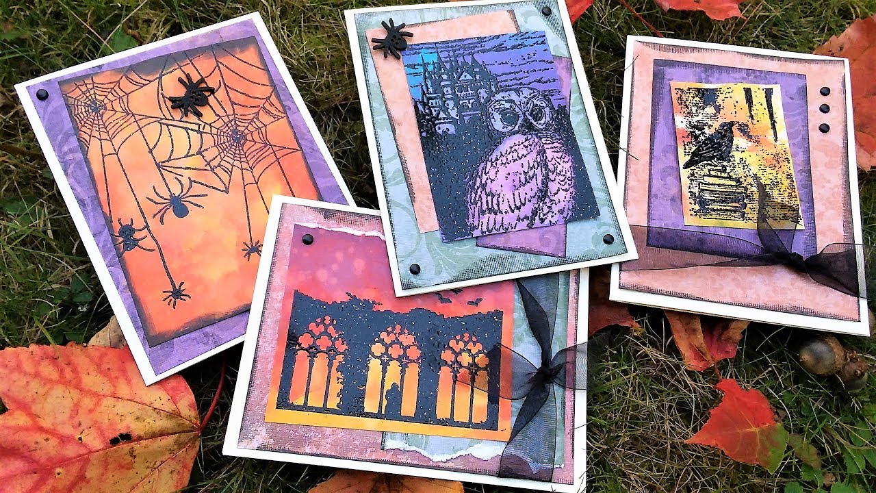 Distress Oxide Inky Halloween Cards & Fixing Heat Embossing Mistakes