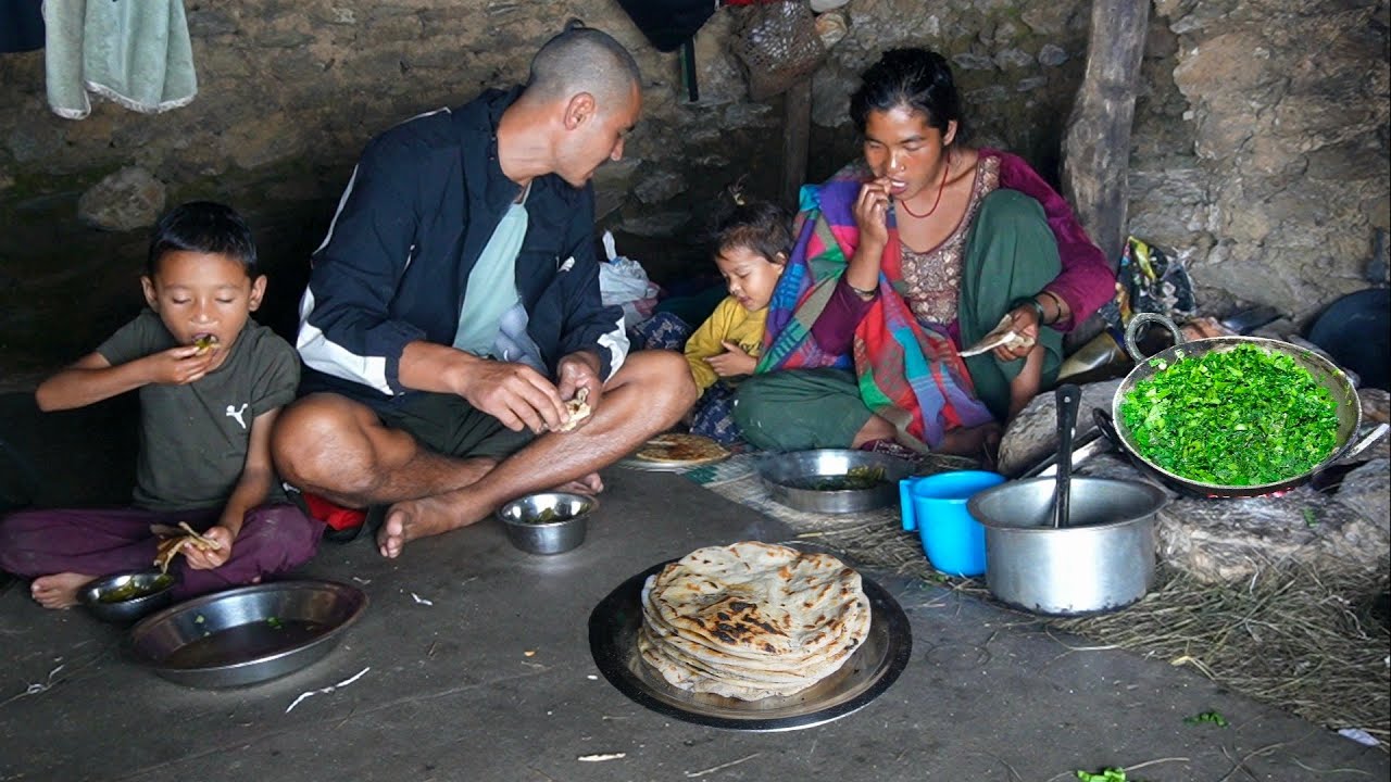 Simple Nepali Village Food ||Poor in Wealth, Rich in Health and Happiness||