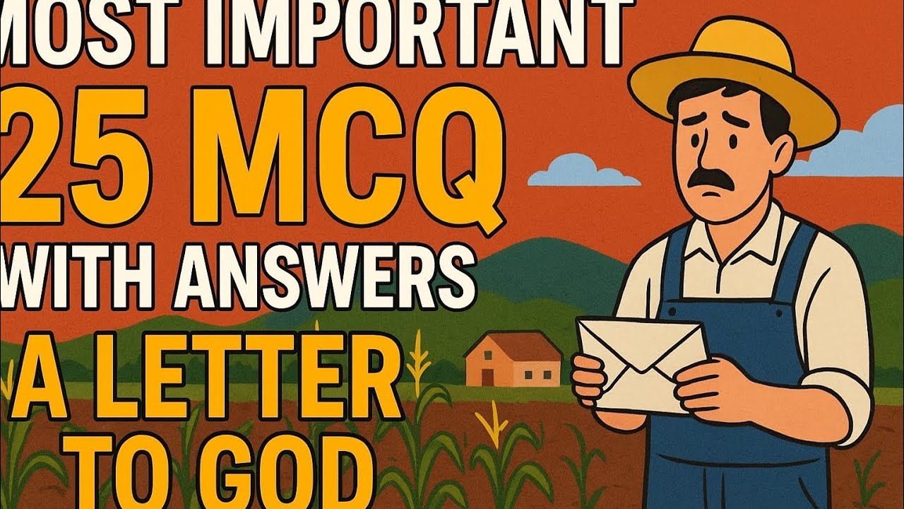 “Class 10 English | A Letter to God | 25 Most Important MCQs for HSLC 2026 Exam” 