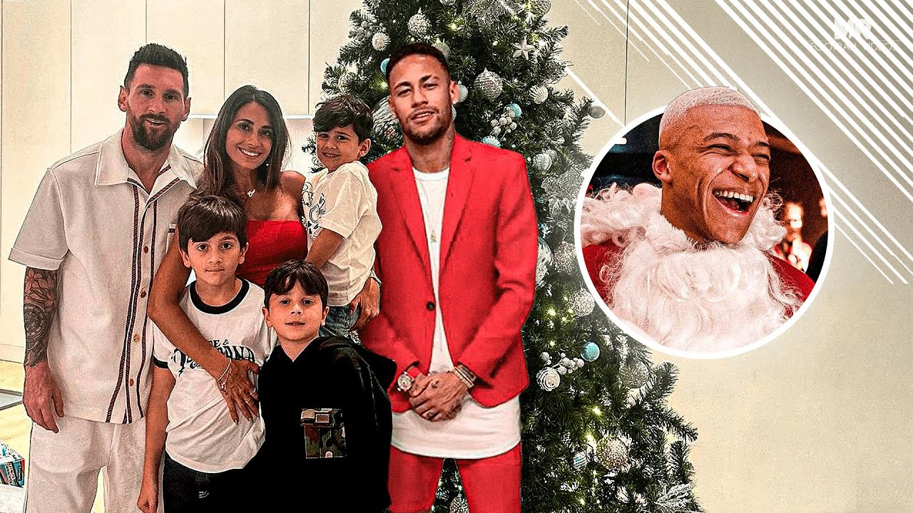 Messi, Neymar and Mbappé Celebrating CHRISTMAS 🎅