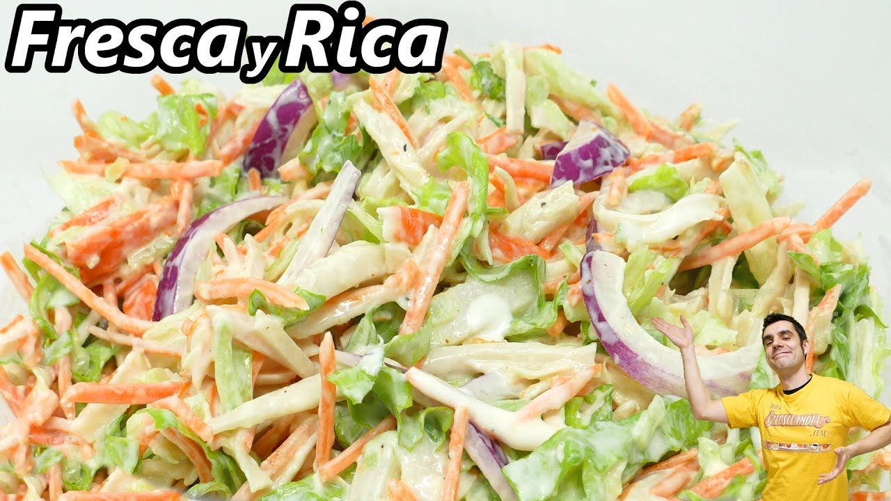 Receta FRESCA, RICA, FÁCIL y SANA😍🥬😋 (ENSALADA de SURIMI con SALSA DELICIOSA) 😍🥬😋