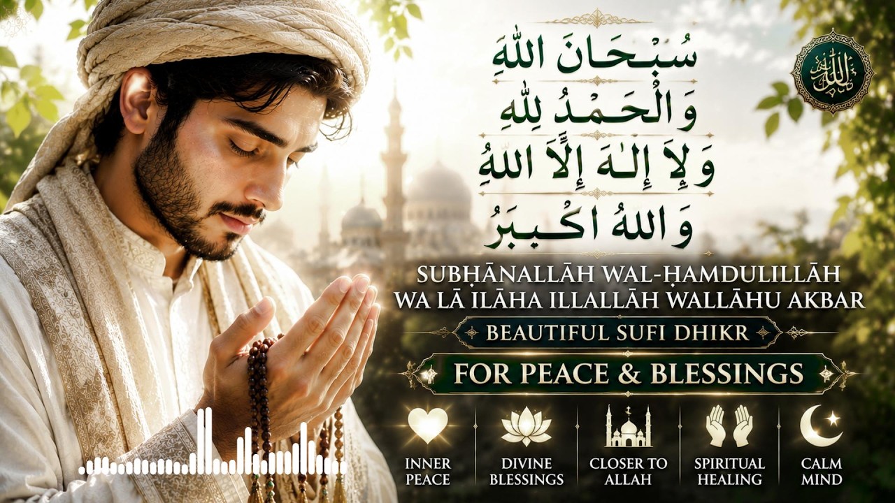 Subḥānallāh wal-Ḥamdulillāh Wallāhu Akbar | Beautiful Sufi Dhikr for Peace & Blessings
