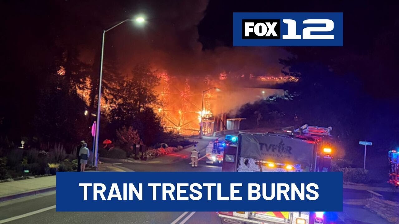 Newberg train trestle catches fire; Crews prevent flames from spreading