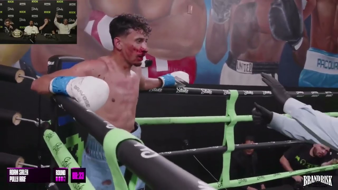 Adam Saleh knocks out his opponent on Adin Ross boxing event