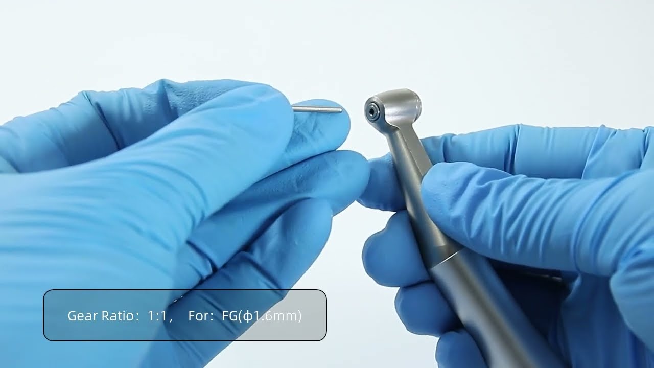 AZDENT 1:1 Dental Low Speed Contra Angle Handpiece Push Button For FG 1.6mm Bur