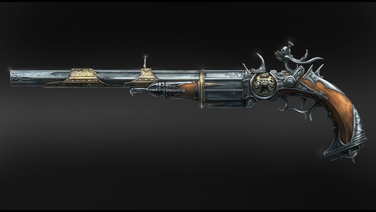 Weapon Concept Design - Gun Painting and Photobashing Techniques (Timelapse)