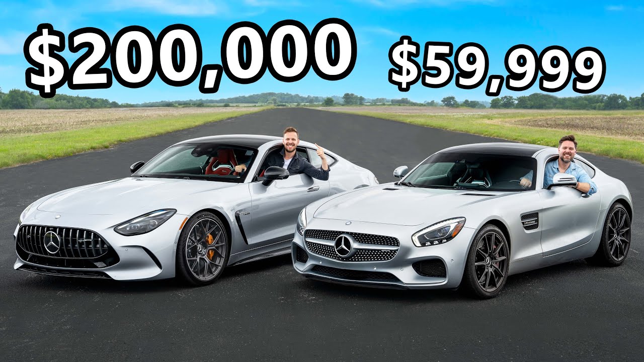Новый Mercedes AMG GT против самого дешёвого AMG GT, который вы можете купить // ДРЭГ-РЕЙС, ОБЗОР...