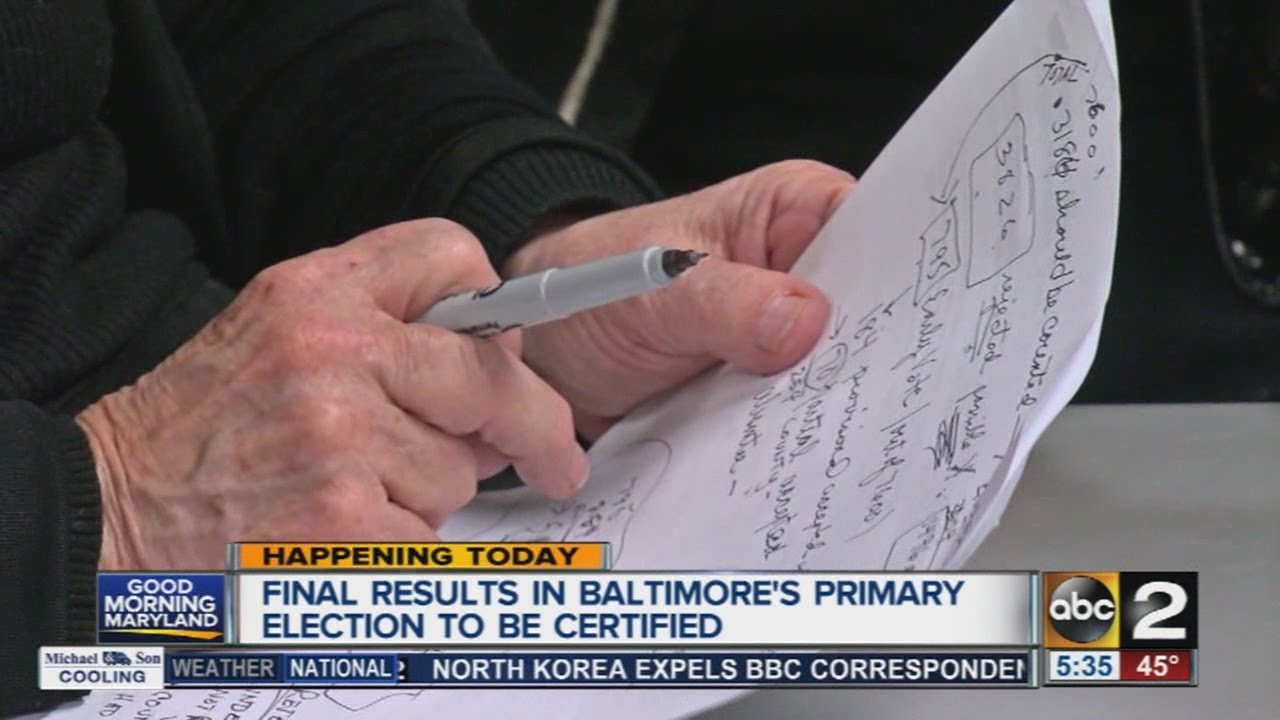 Final results in primary election to be certified