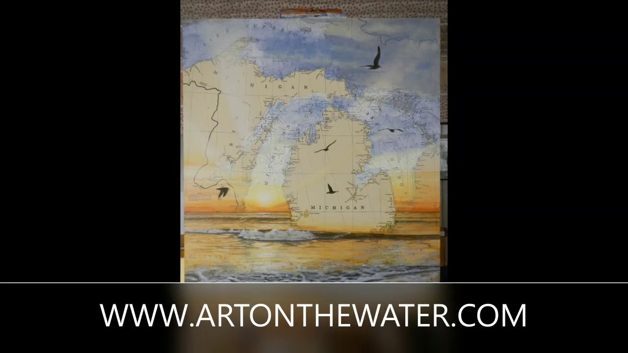 Nautical chart painting 
