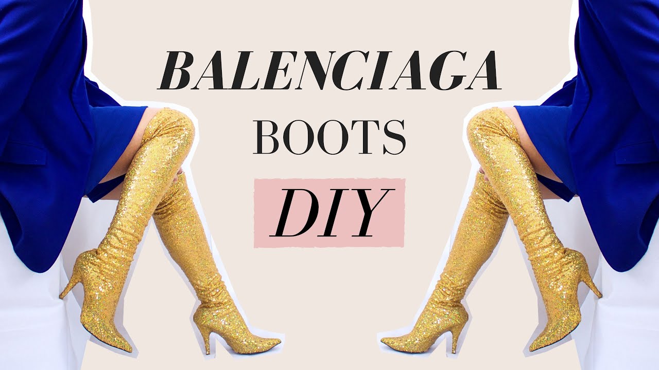 How to DIY Michelle Obama Gold Sequin Glitter Thigh-High Boots