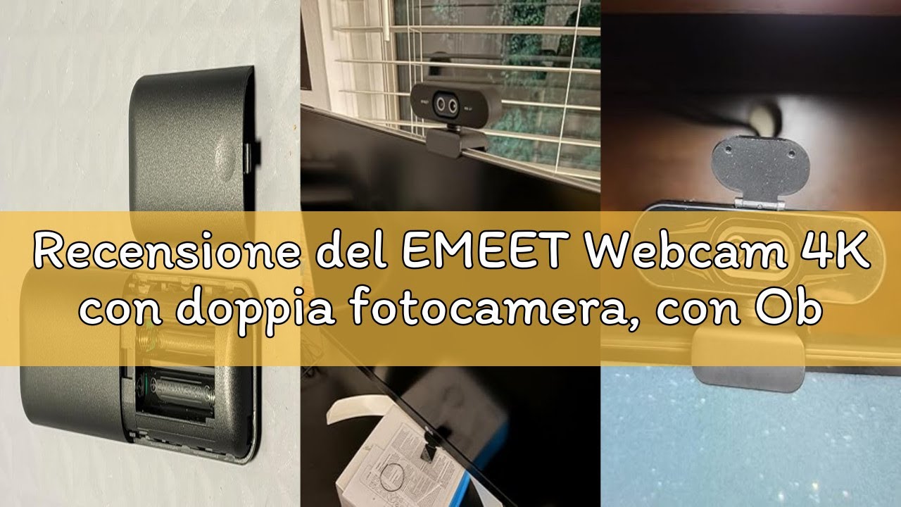 Recensione del EMEET Webcam 4K con doppia fotocamera, con Obiettivi Grandangolari e Telefoto, Zoom I