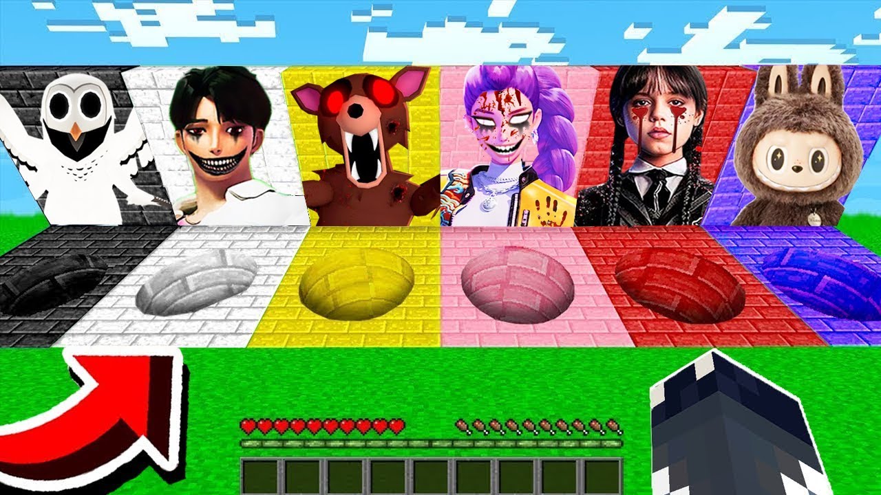 NE CHOISISSEZ PAS LE MAUVAIS TROU SUR MINECRAFT ! Deer Monster, KPop Demon Hunters, Mercredi, Labubu