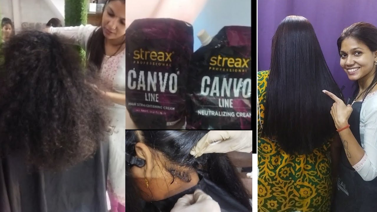 (streax )canvo professional hair straightening cream/step by step for beginners at-home full video