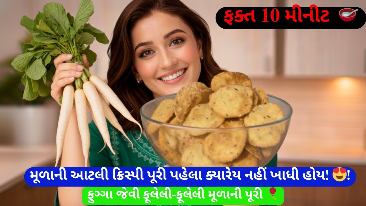 રવા મૂળા ની પૂરી બનવાની રીત | મૂળાની આટલી ક્રિસ્પી પૂરી પહેલા ક્યારેય નહીં ખાધી હોય | મૂળાની પૂરી