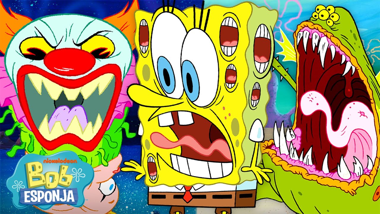 Bob Esponja | 60 MINUTOS de Fantasmas, Monstros e Mais! 👻 | Criaturas Aterrorizantes | Português