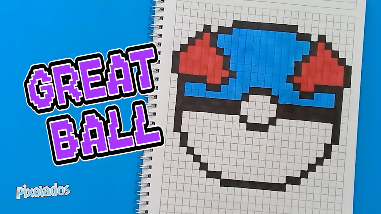 COMO DIBUJAR la GREAT BALL de POKÉMON en PIXEL ART - PIXELADOS