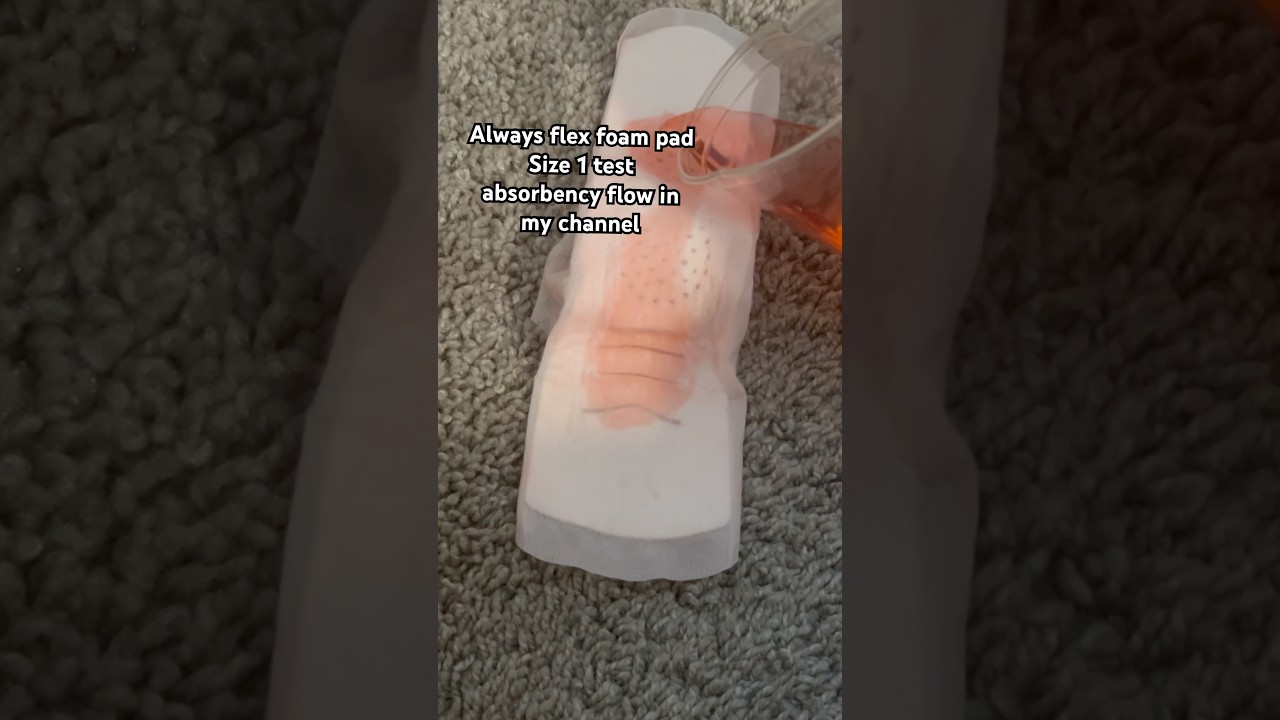 Always flex foam size 1 flow test #periods #pads #always #fyp #shorts #fypシ゚viral #heavyperiods
