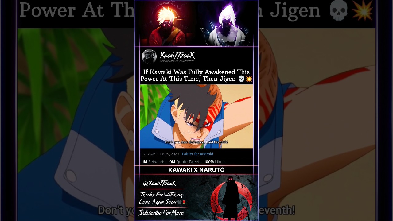 If Kawaki Was Fully Awakened This Power At This Time, Then Jigen 💀💥 || #shorts #anime #boruto