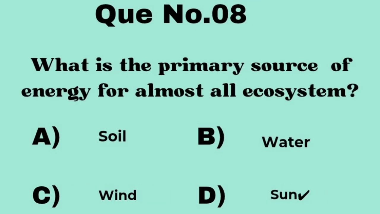 Top 20 Ecosystem MCQs / Food Chain & Energy Flow / Important Biology  Questions.