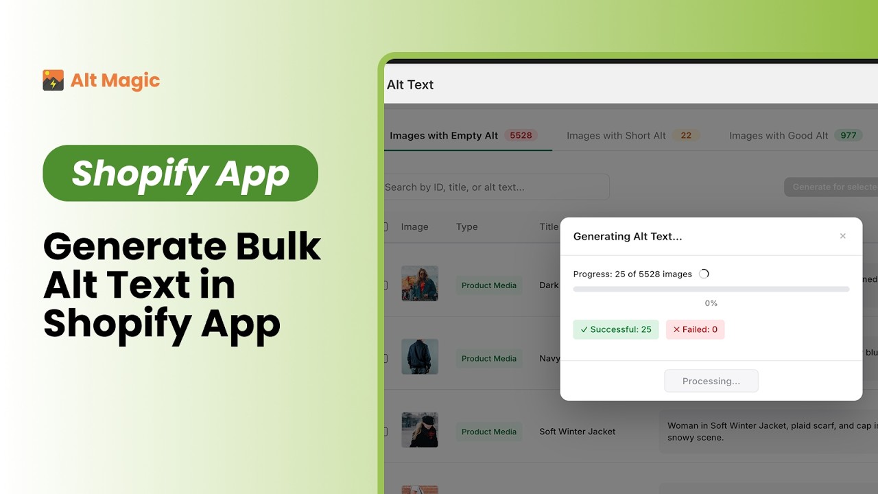 How to Generate Alt Text for Shopify Images | Alt Magic App Demo