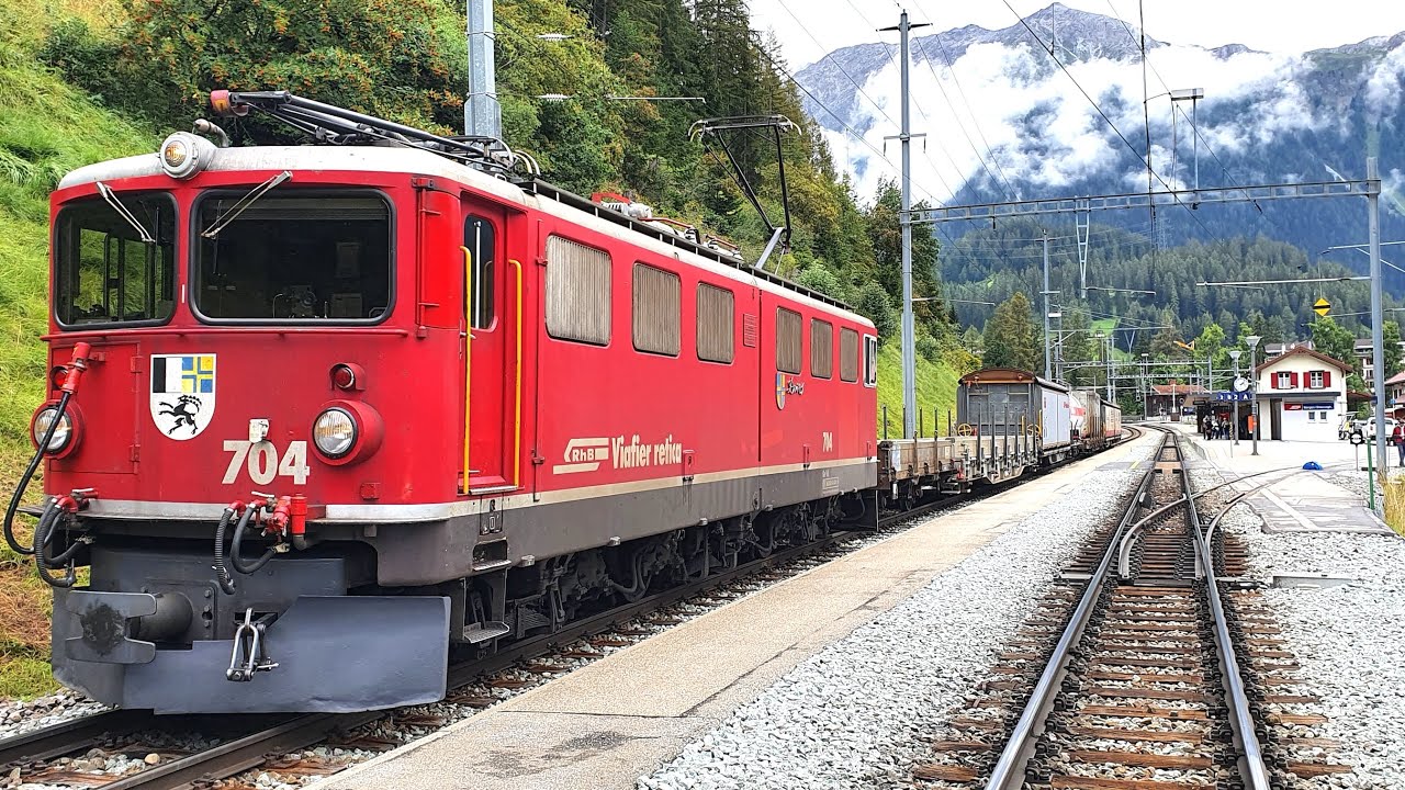 ★ 4K 🇨🇭 Samedan  - Chur - Vereina - Samedan cab ride in a Ge 6/6 II [08.2020] Führerstandsmitfahrt