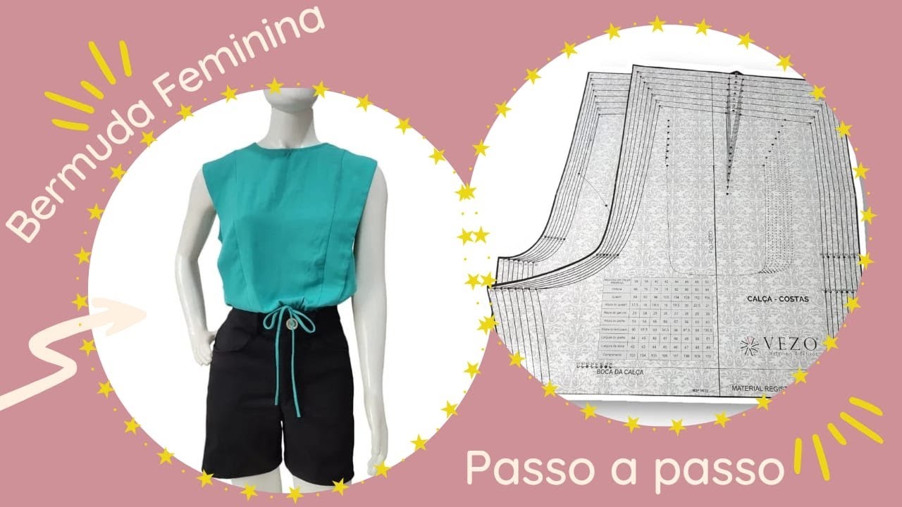 Como fazer bermuda ou calça usando os gabaritos Vezo! passo a passo