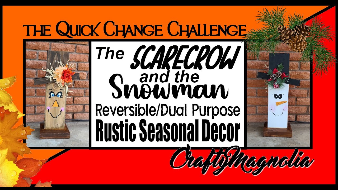 Rustic Reversible Seasonal Home Decor | DIY Porch Sitter | Quick Change Challenge