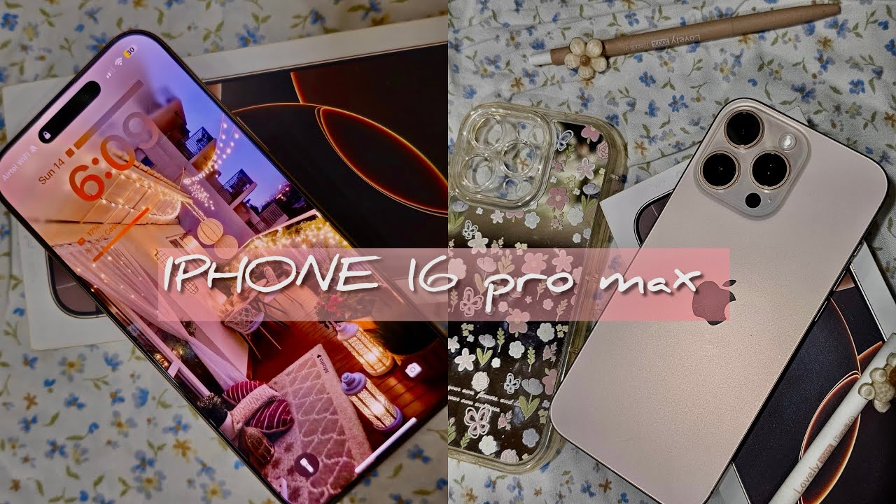 I phone 16 Pro Max 256GB (Desert Titanium)//Aesthetic Unboxing//Accessories Unboxing.#iphone16promax