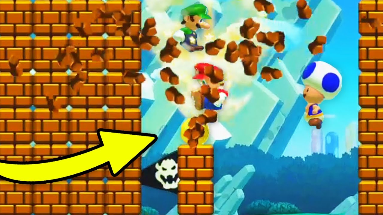 Find the Flagpole in the Brickstack — Multiplayer Mario Maker 2