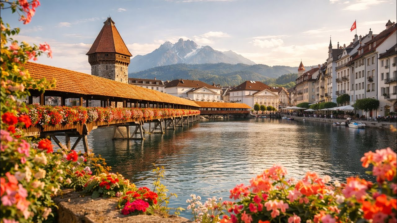 Lucerne, Switzerland 🇨🇭 | Walking Along the Most Beautiful Lake Promenade | 4K Walking Tour