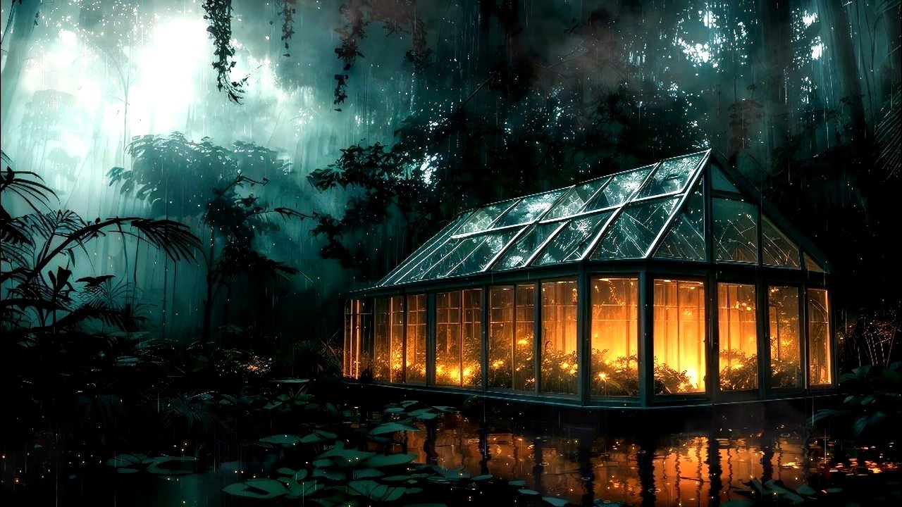 Greenhouse Rain Sounds for Deep Sleep 🌧️🌿 | 4 Hours of Cozy Ambience