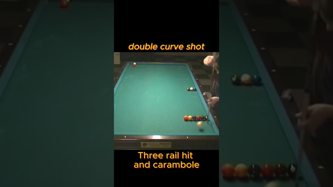 Double Dutch Curving Cueball around poolballs #billiards #carom3băng #bida3băng #3cushion