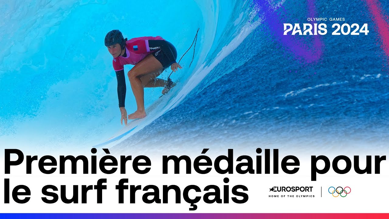 JO PARIS 2024 - Johanne Defay offre une premi&egrave;re m&eacute;daille historique, en bronze, au surf fran&ccedil;ais