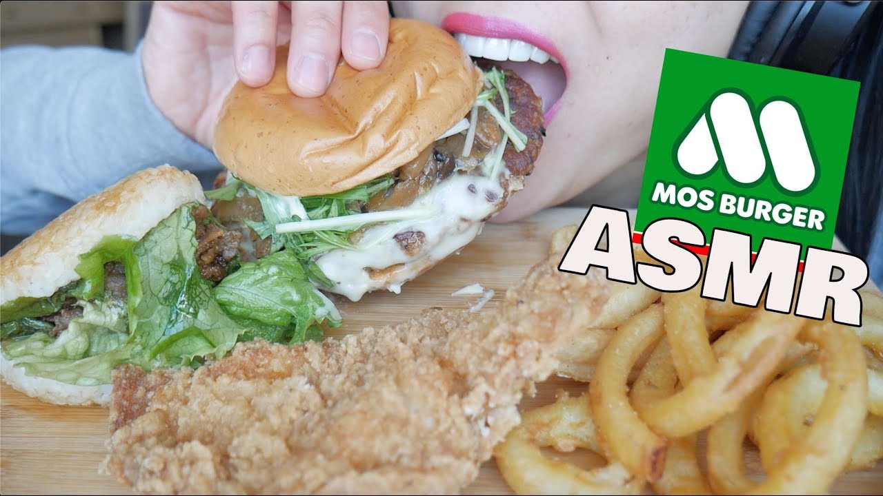 ASMR MOS Burger + FRIED CHICKEN *Japanese FAST FOOD (CRUNCHY EATING SOUNDS)